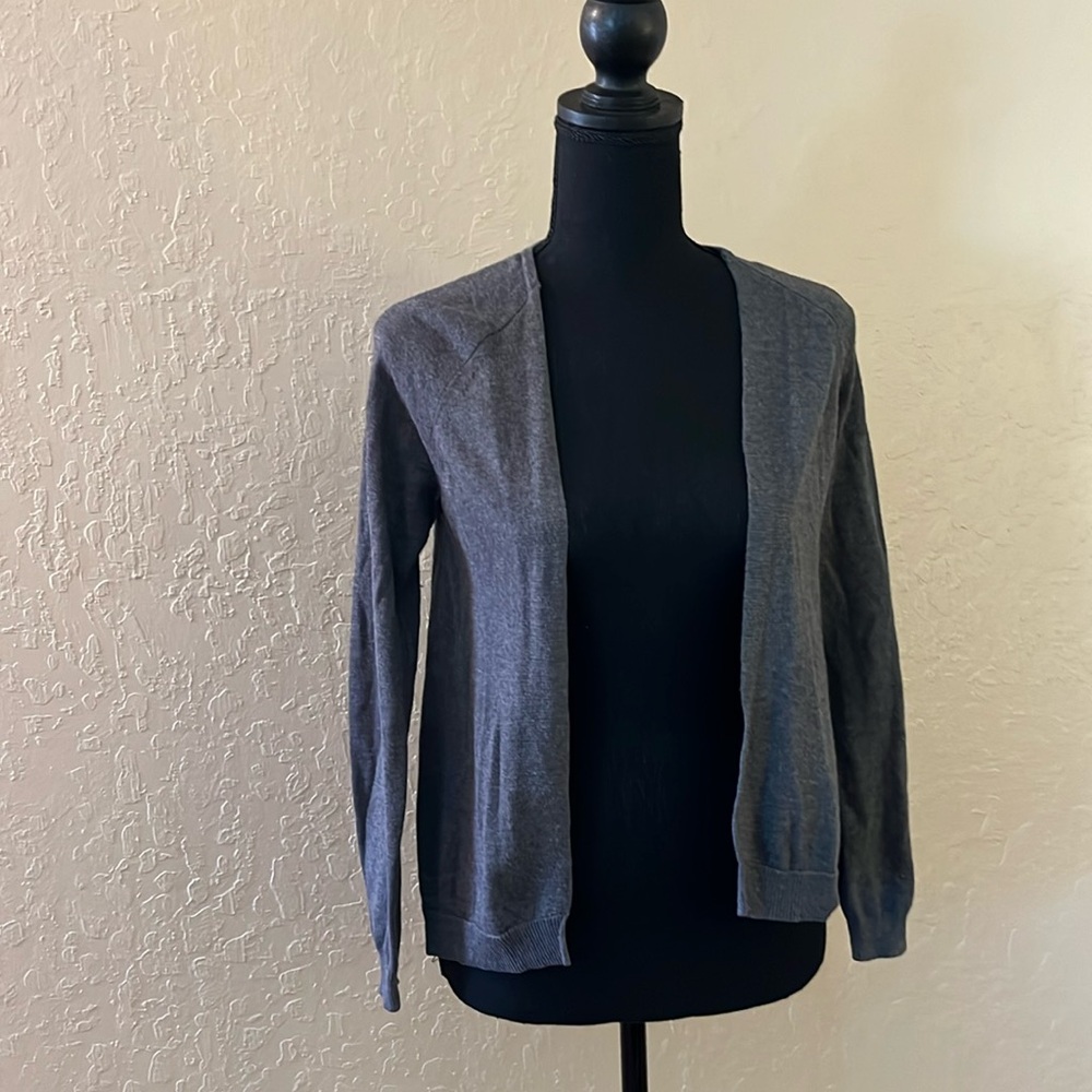 GAP Gray Open-Front Lightweight Cardigan